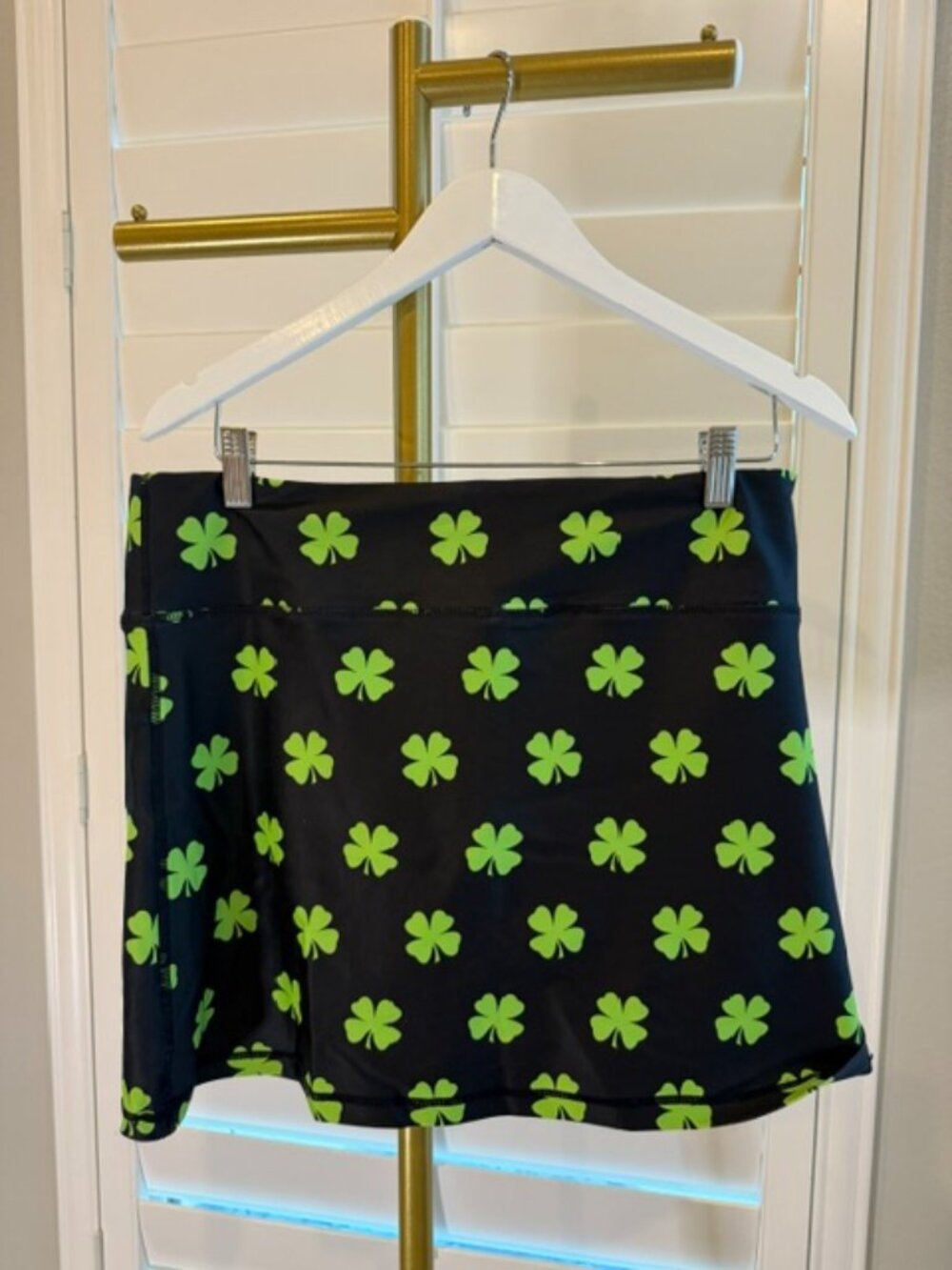 ReadyGOLF Black Green Shamrock Golf Skort Size M